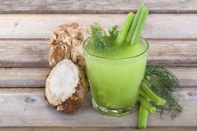 celery drink for osteochondrosis of the cervix