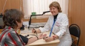 Measurement of blood pressure at the doctor's encounter